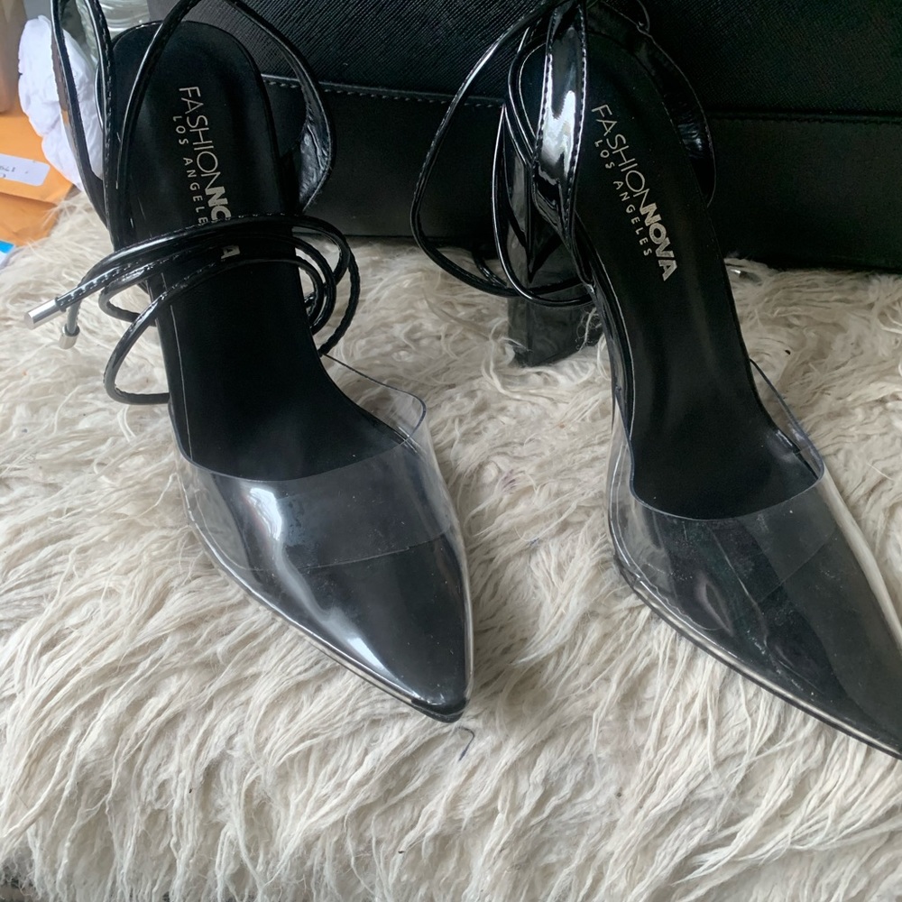 Sexy black platform heels